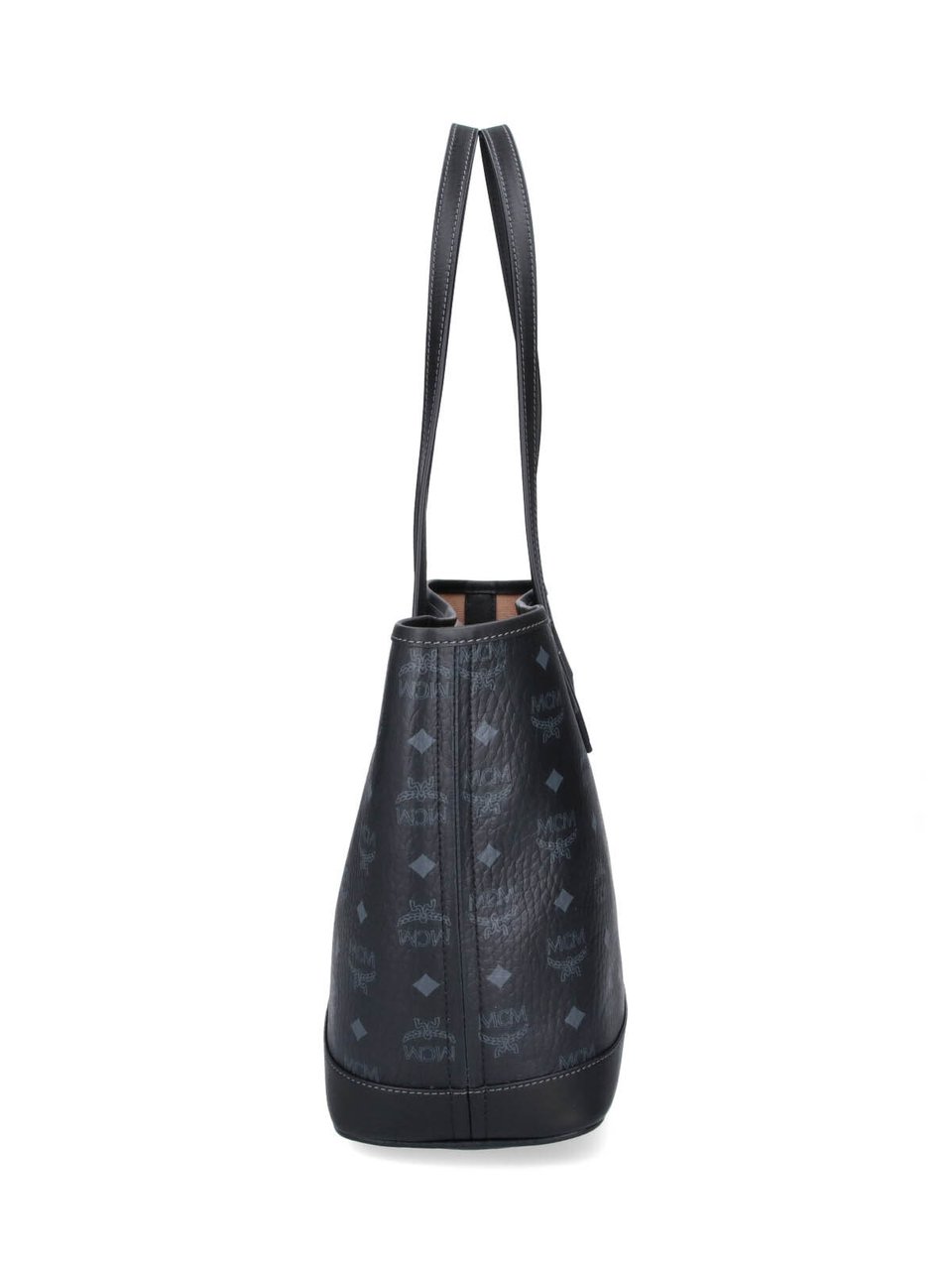 MCM Black Liz Visetos Fabric Tote Bag Zwart