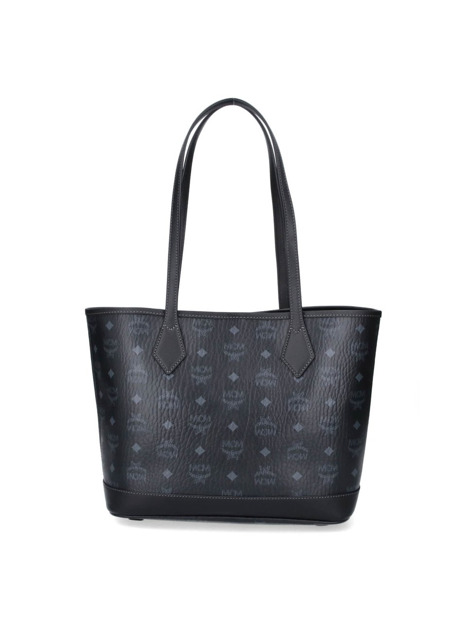 MCM Black Liz Visetos Fabric Tote Bag Zwart