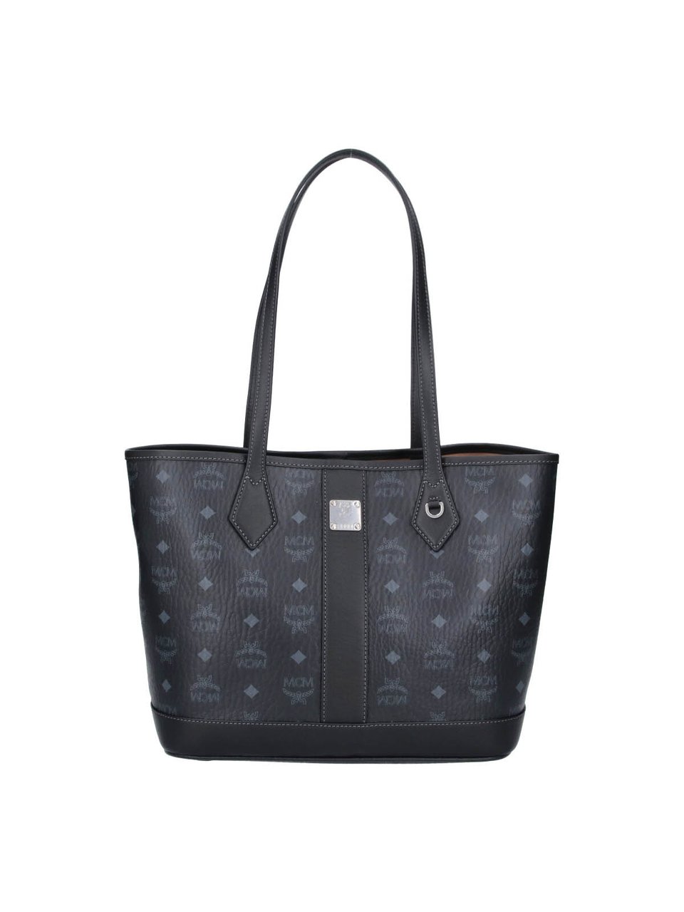 MCM Black Liz Visetos Fabric Tote Bag Zwart