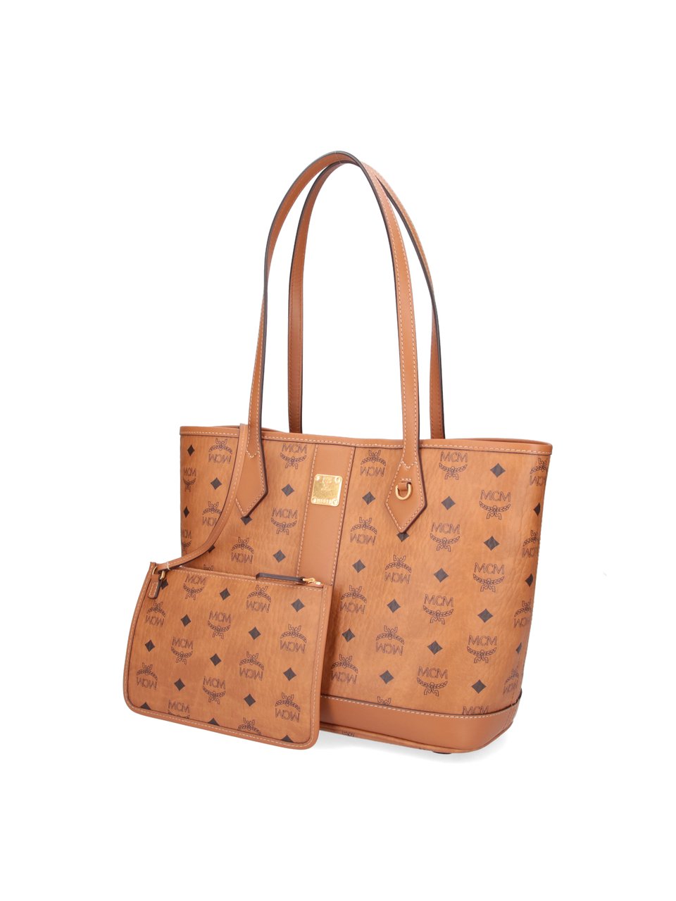 MCM Brown Liz Visetos Fabric Tote Bag Bruin