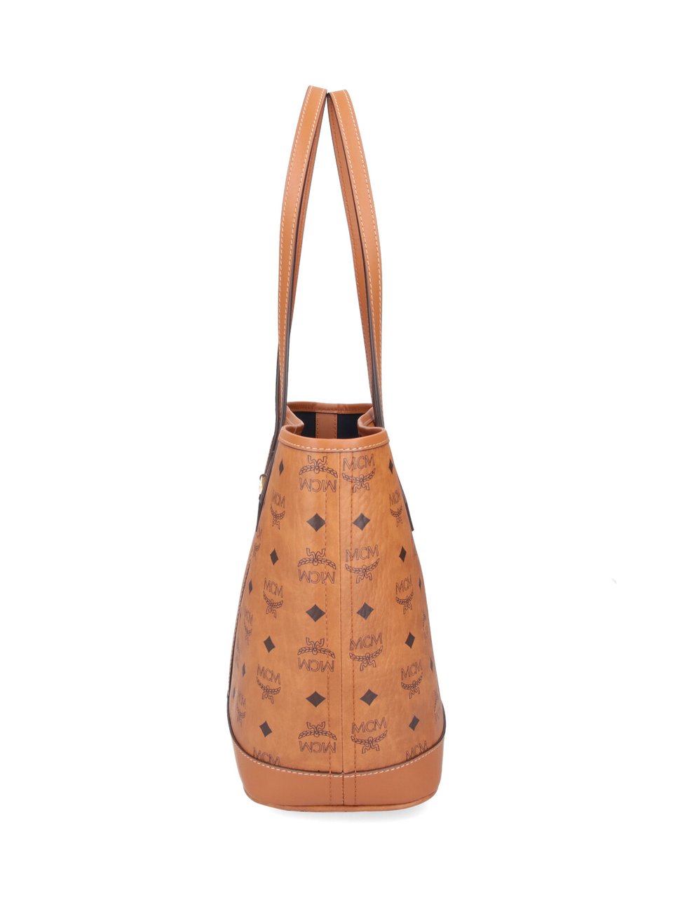 MCM Brown Liz Visetos Fabric Tote Bag Bruin