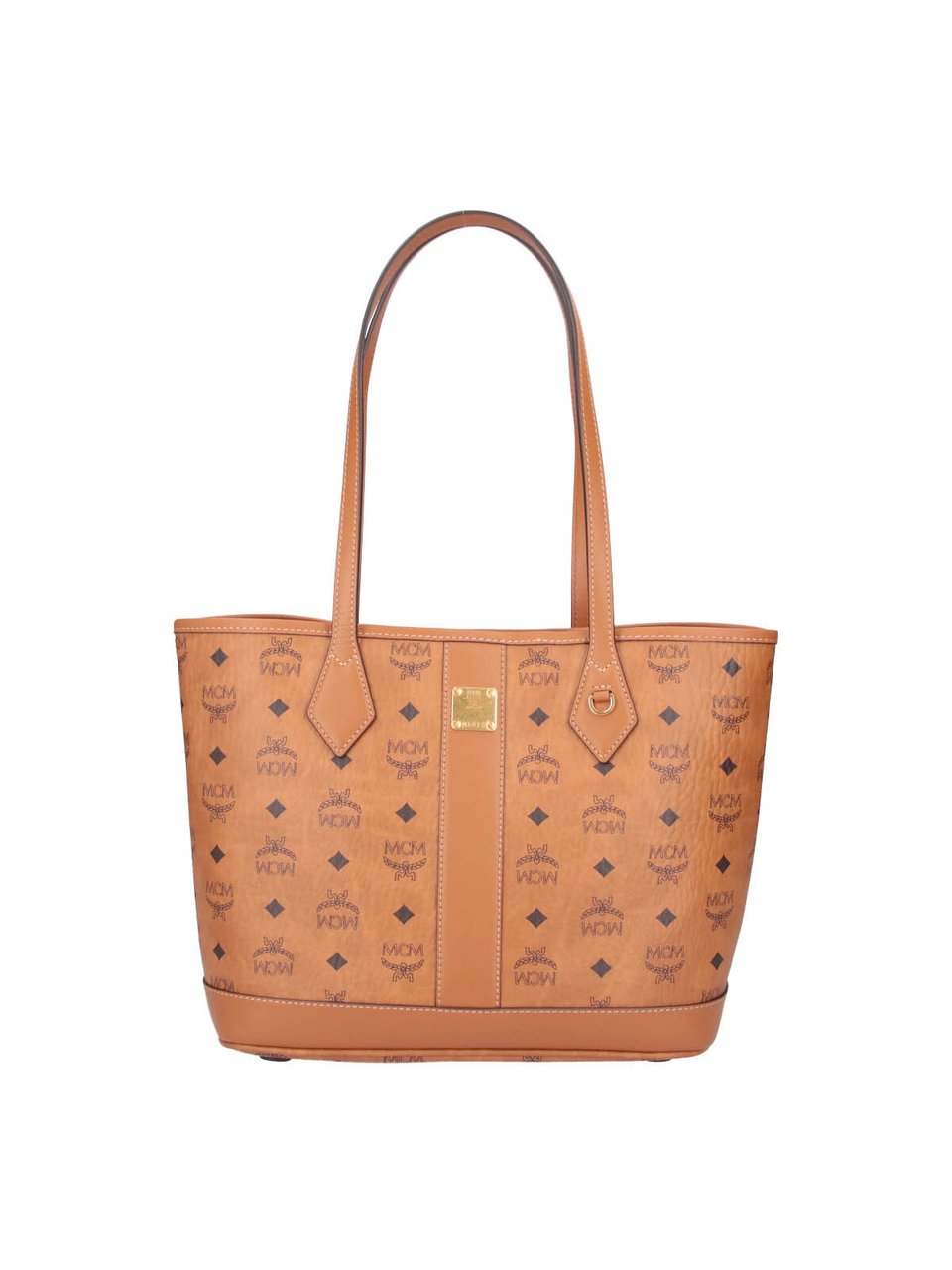 MCM Brown Liz Visetos Fabric Tote Bag Bruin