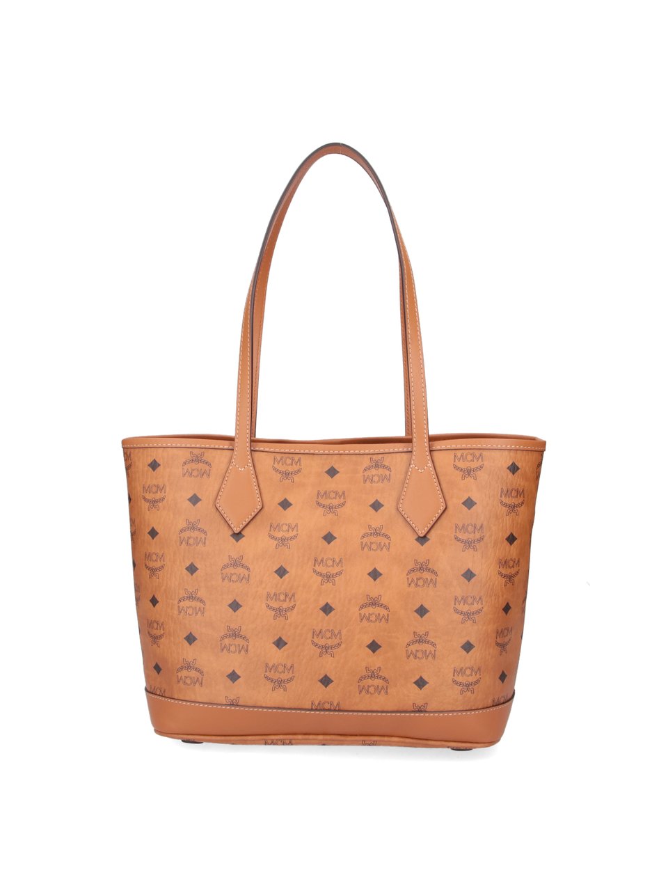 MCM Brown Liz Visetos Fabric Tote Bag Bruin