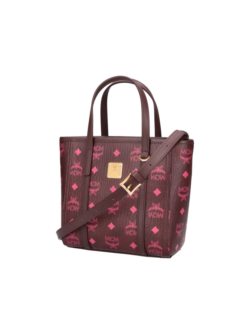 MCM Brown Toni Mini Visetos Fabric Tote Bag Bruin
