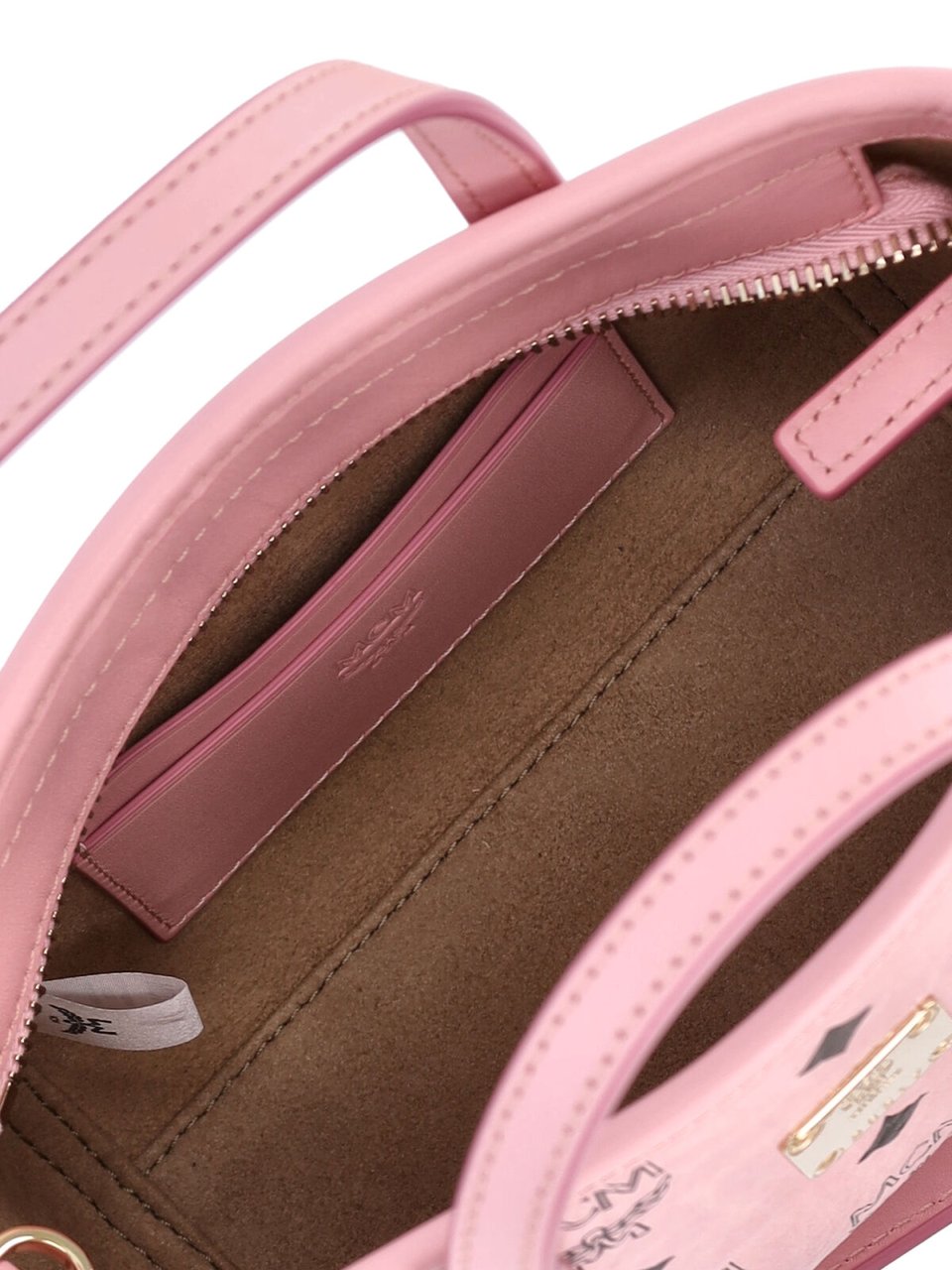 MCM Pink Toni Visetos Canvas Tote Bag Roze