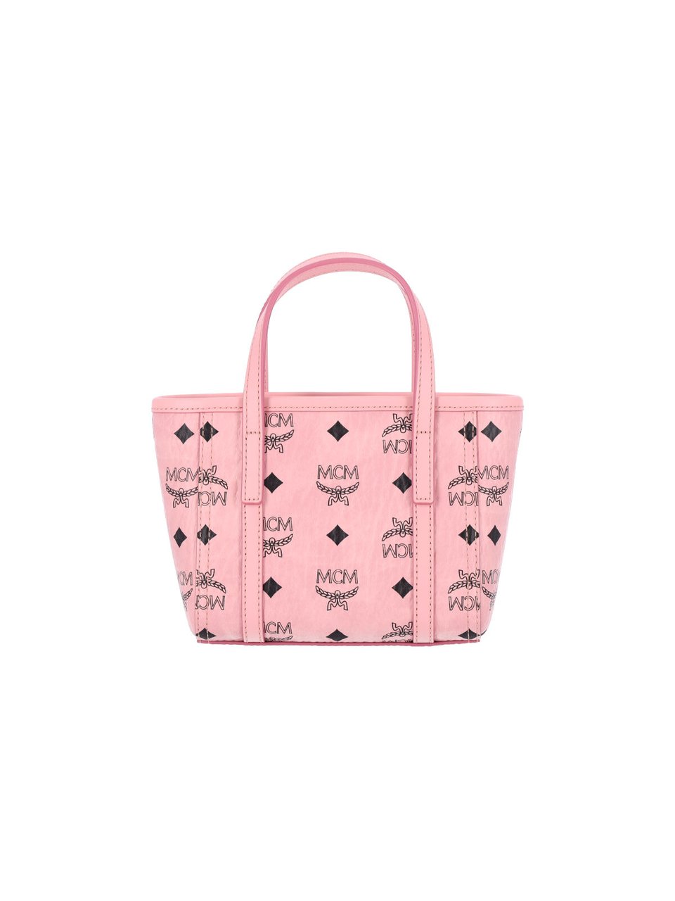 MCM Pink Toni Visetos Canvas Tote Bag Roze