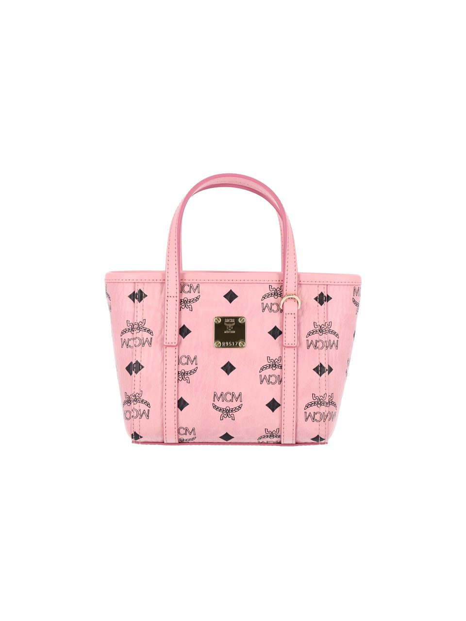 MCM Pink Toni Visetos Canvas Tote Bag Roze
