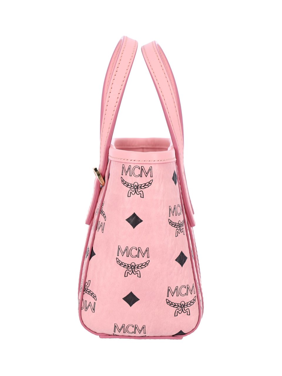 MCM Pink Toni Visetos Canvas Tote Bag Roze