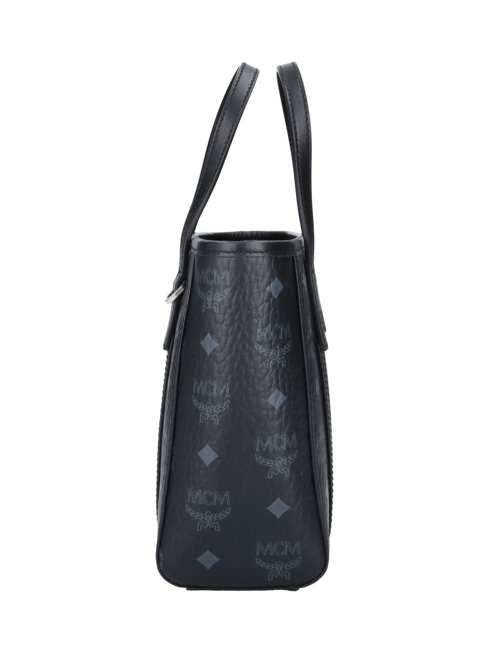 MCM Black Toni Mini Visetos Fabric Tote Bag Zwart