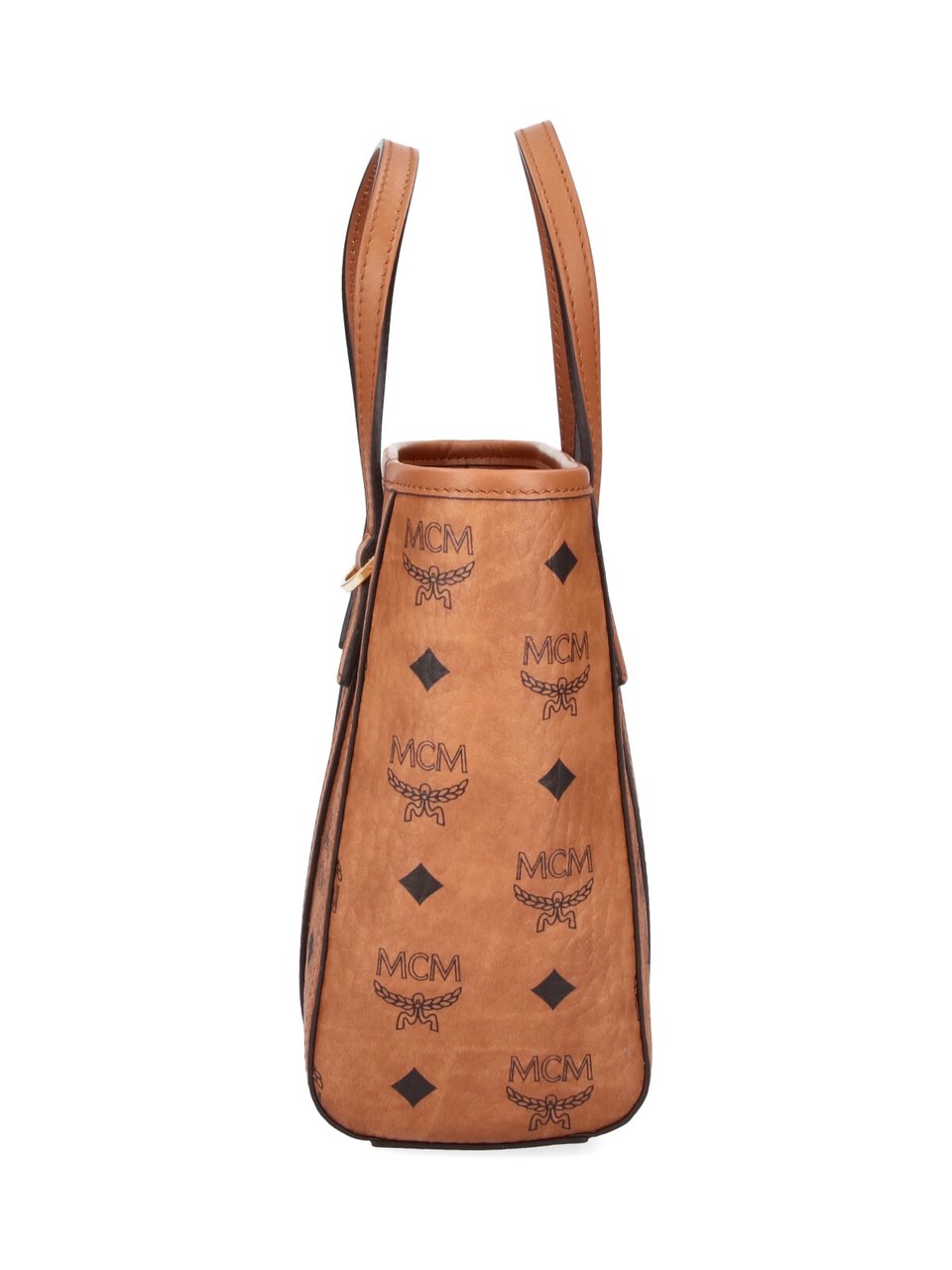 MCM Brown Toni Mini Visetos Fabric Tote Bag Bruin