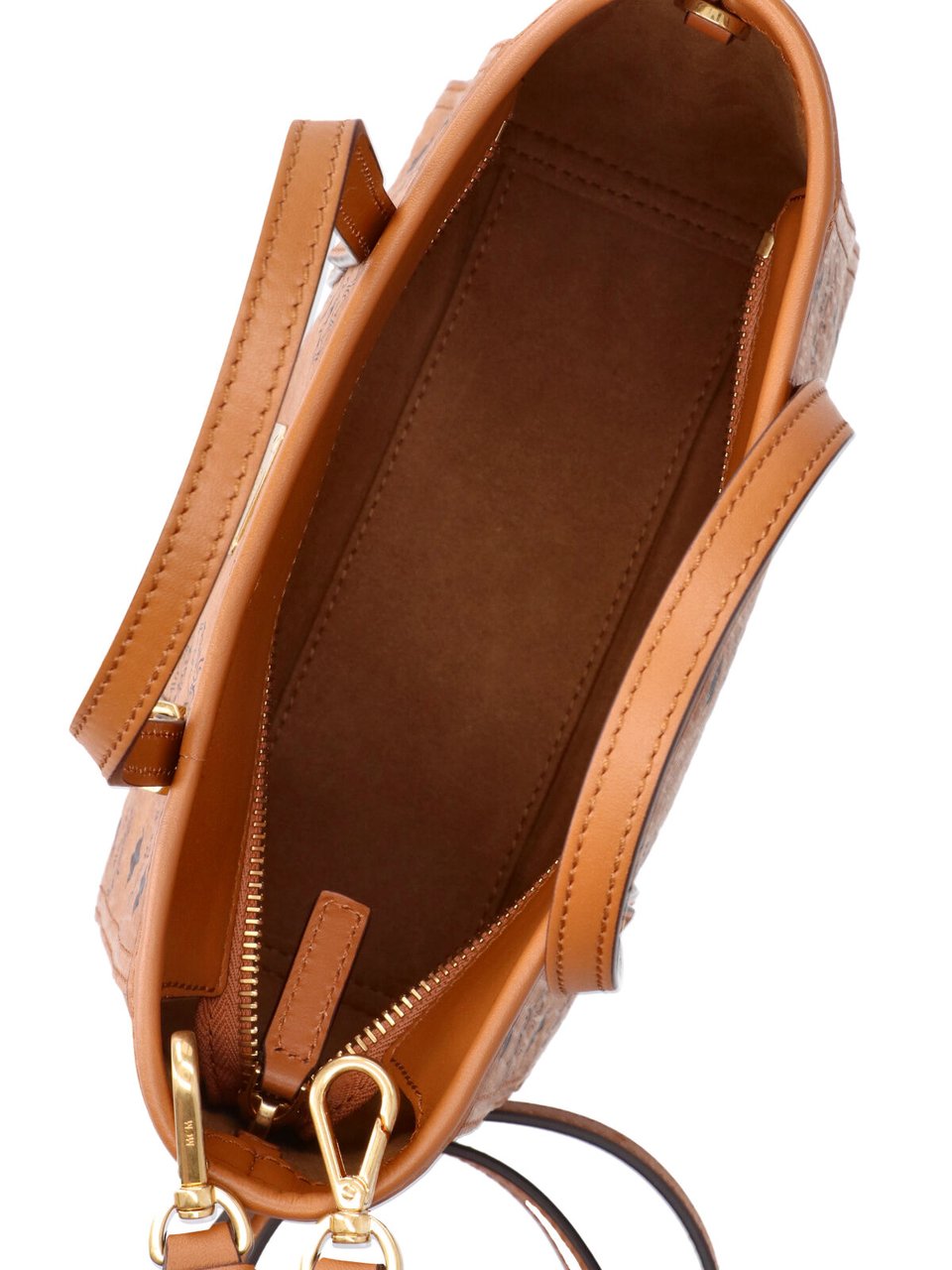 MCM Brown Toni Mini Visetos Fabric Tote Bag Bruin