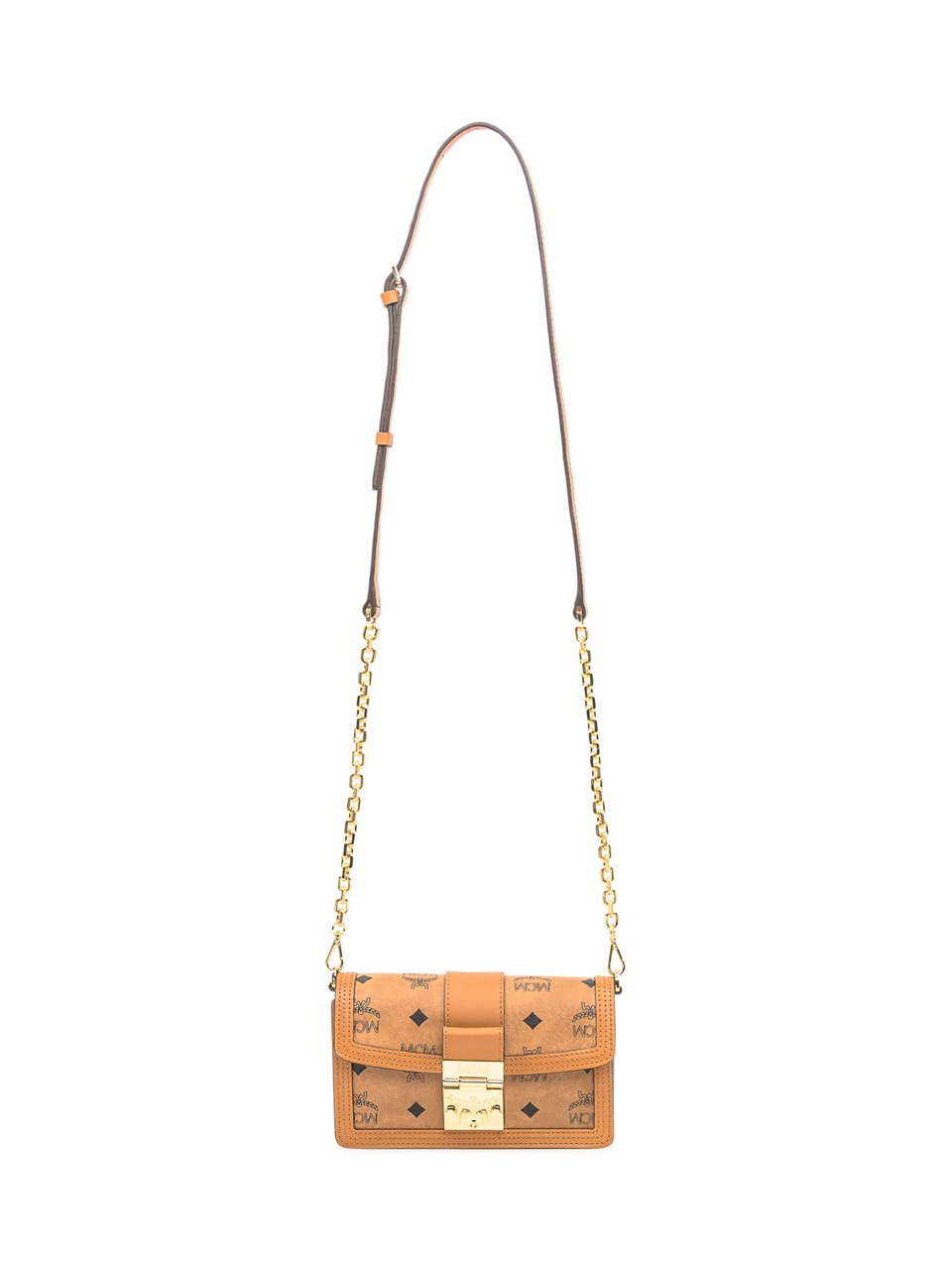 MCM Borsa MCM Tracy VI Crossbody in Visetos Cognac Bruin