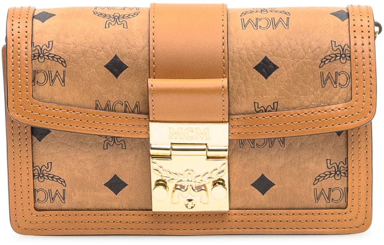 MCM Borsa MCM Tracy VI Crossbody in Visetos Cognac Bruin
