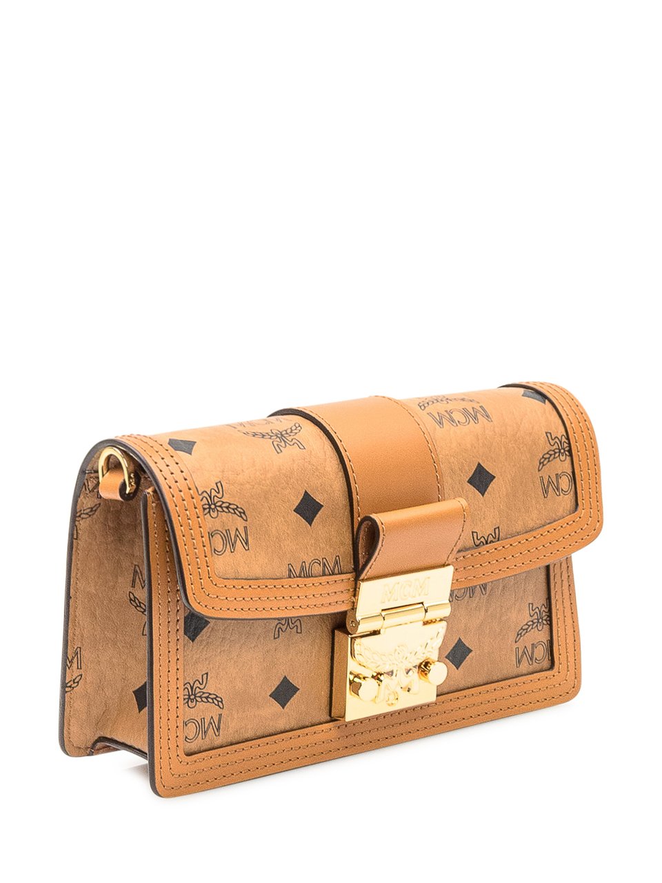 MCM Borsa MCM Tracy VI Crossbody in Visetos Cognac Bruin
