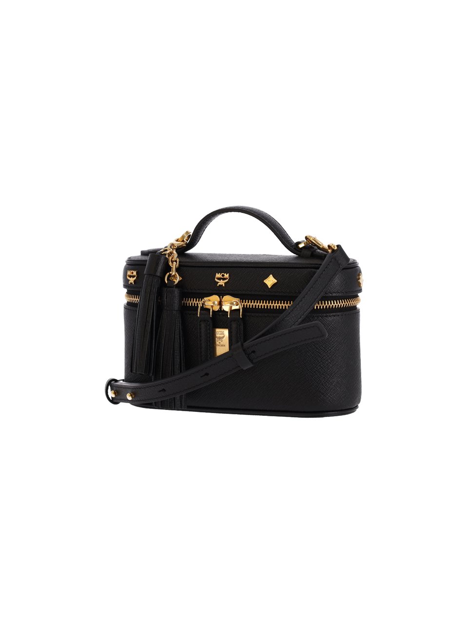 MCM Black Pina Calfskin Cosmetic Case Zwart