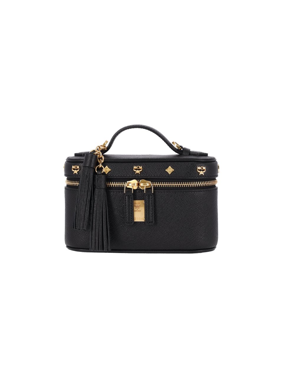 MCM Black Pina Calfskin Cosmetic Case Zwart