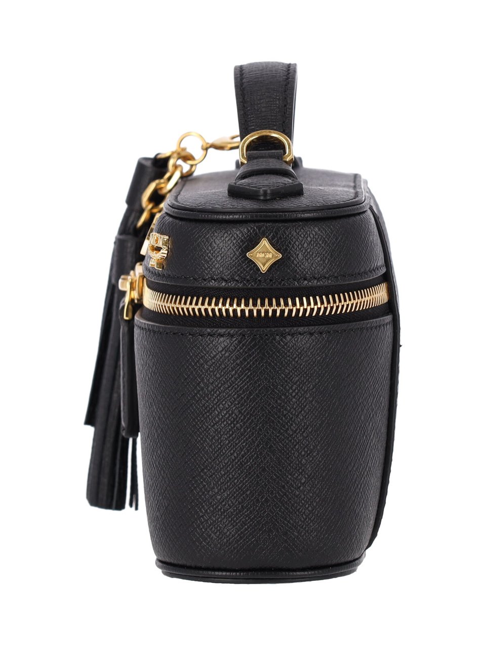MCM Black Pina Calfskin Cosmetic Case Zwart