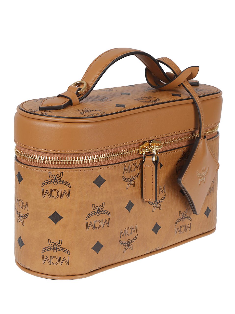 MCM Visetos Monogram Canvas Convertible Handbag Bruin