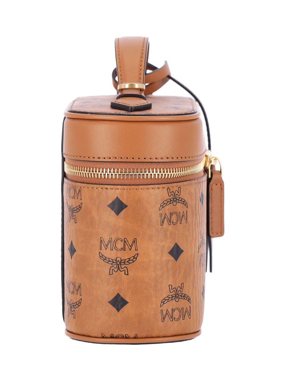 MCM Visetos Monogram Canvas Convertible Handbag Bruin
