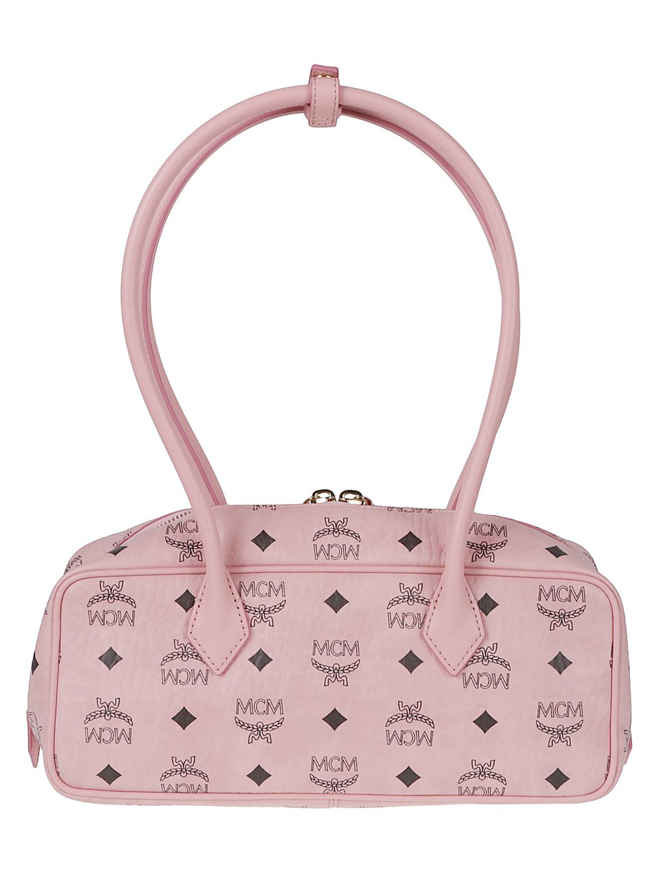 MCM Black Leather Double-Zip Mini Bag Roze