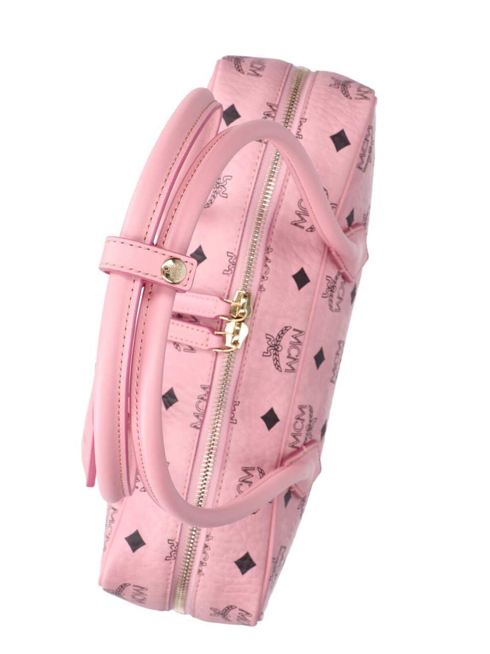 MCM Black Leather Double-Zip Mini Bag Roze