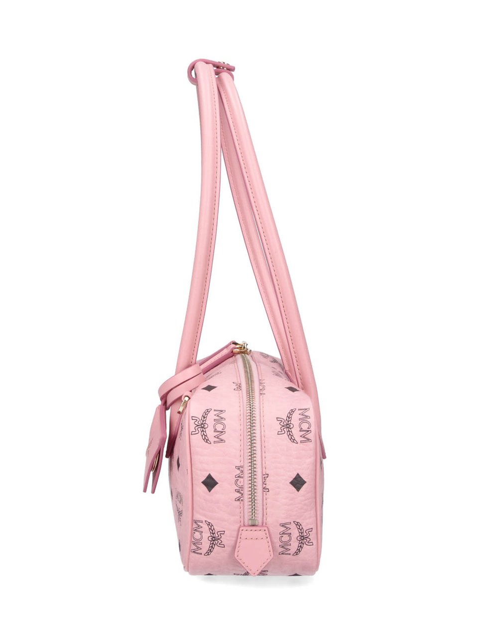 MCM Black Leather Double-Zip Mini Bag Roze