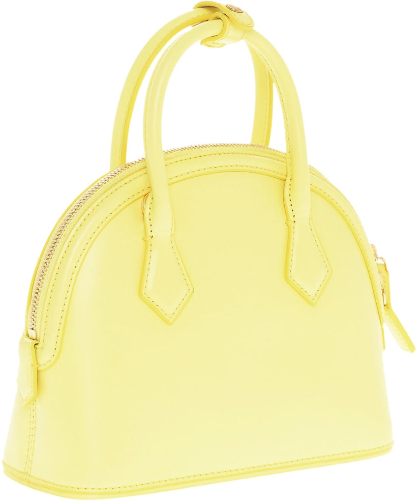 MCM Anna Logo Plaque Tote Bag Geel