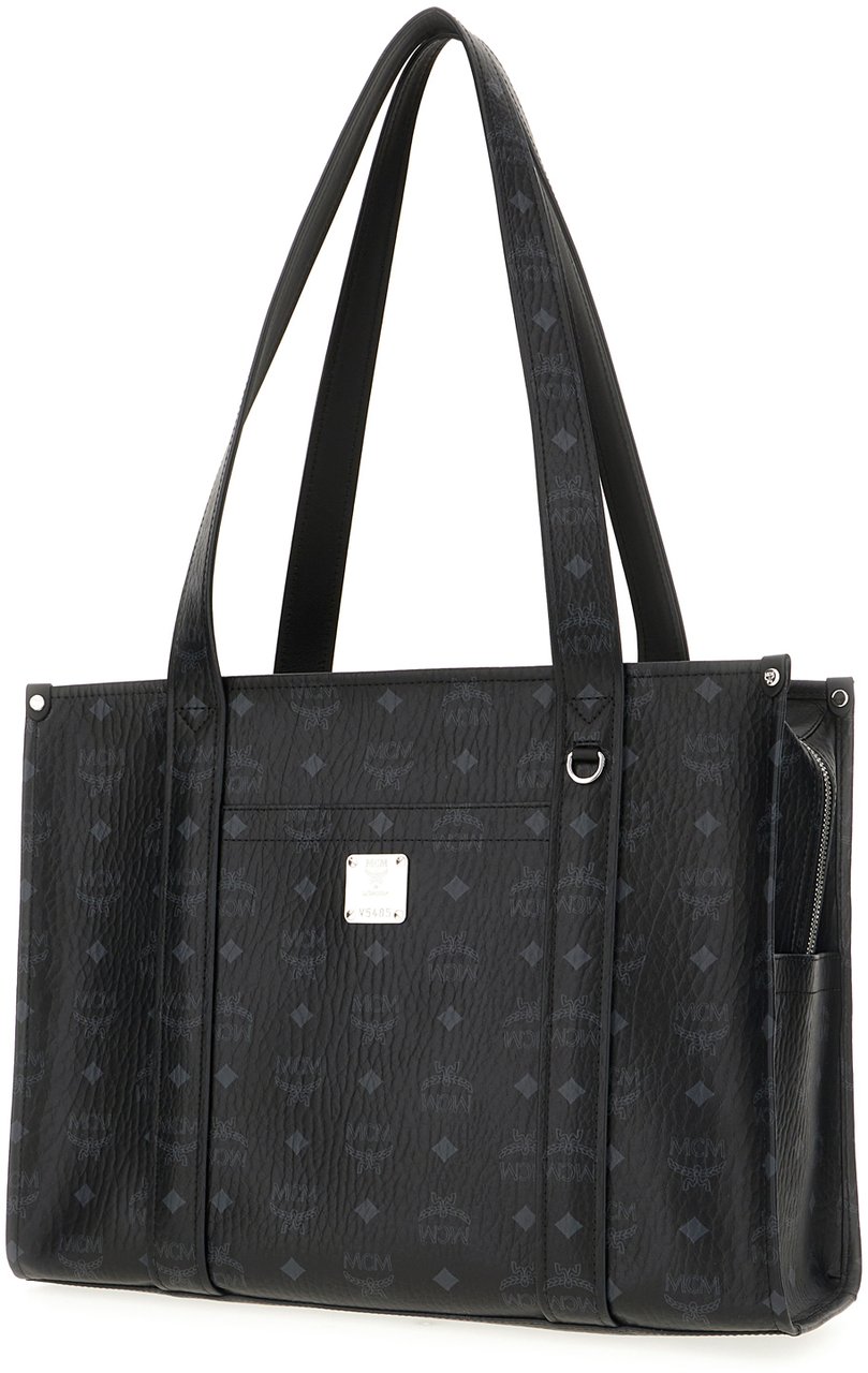 MCM Mcm Printed canvas Aren School shopping bag Zwart