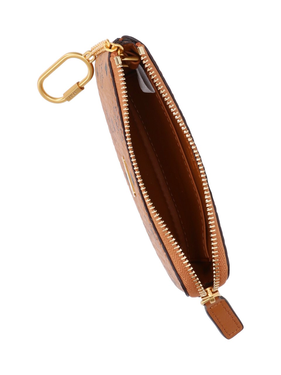 MCM "Aren" Zip Coin Purse, In Brown "Visetos" Bruin