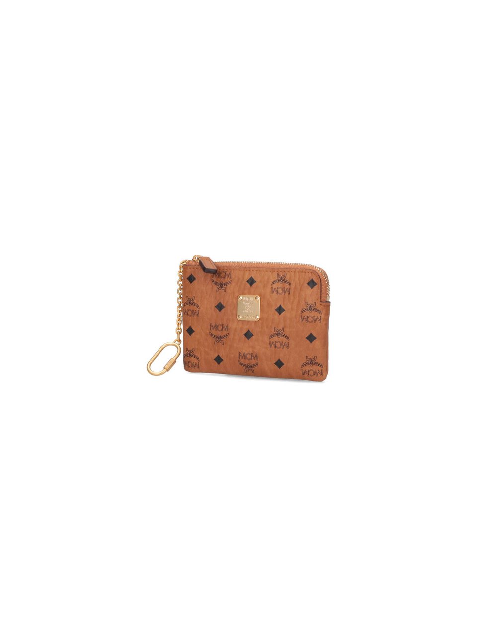 MCM "Aren" Zip Coin Purse, In Brown "Visetos" Bruin