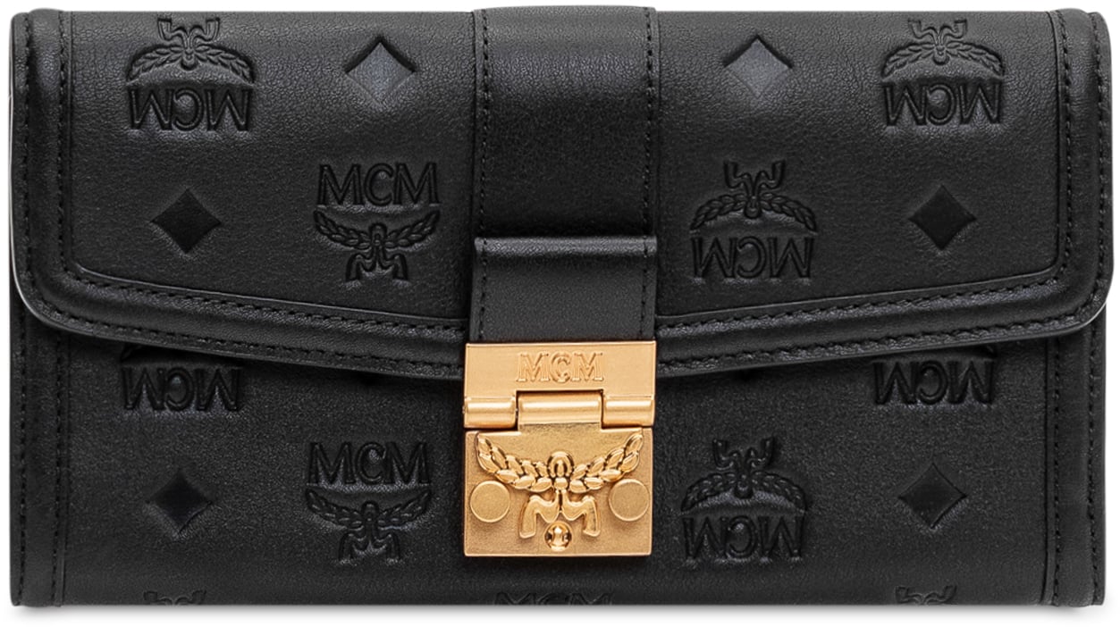 MCM Tracy Ebmn Leather Wallet On Chain Zwart