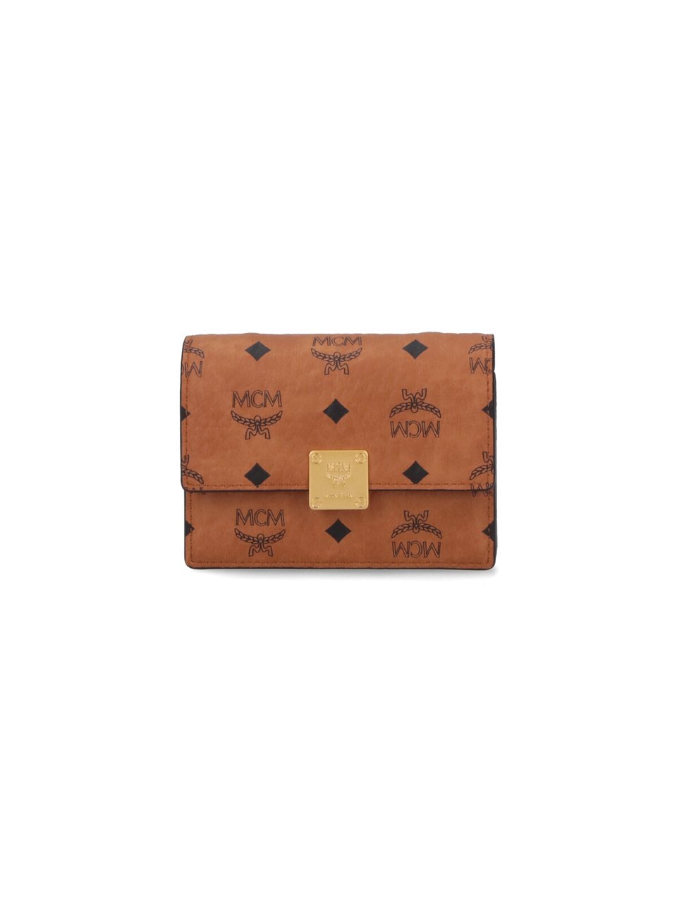 MCM Brown "Visetos" Aren Chain Wallet Bruin