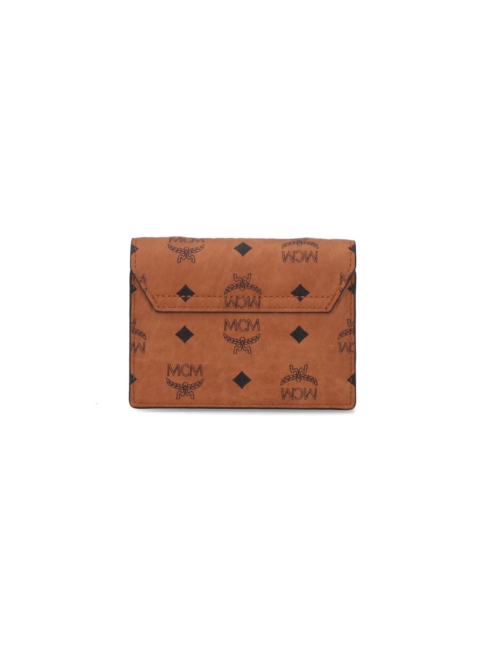 MCM Brown "Visetos" Aren Chain Wallet Bruin