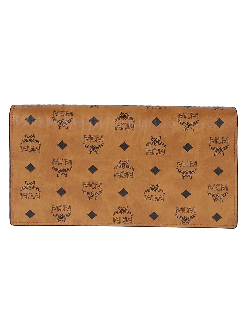 MCM Brown Leather Logo Flap Bag Bruin