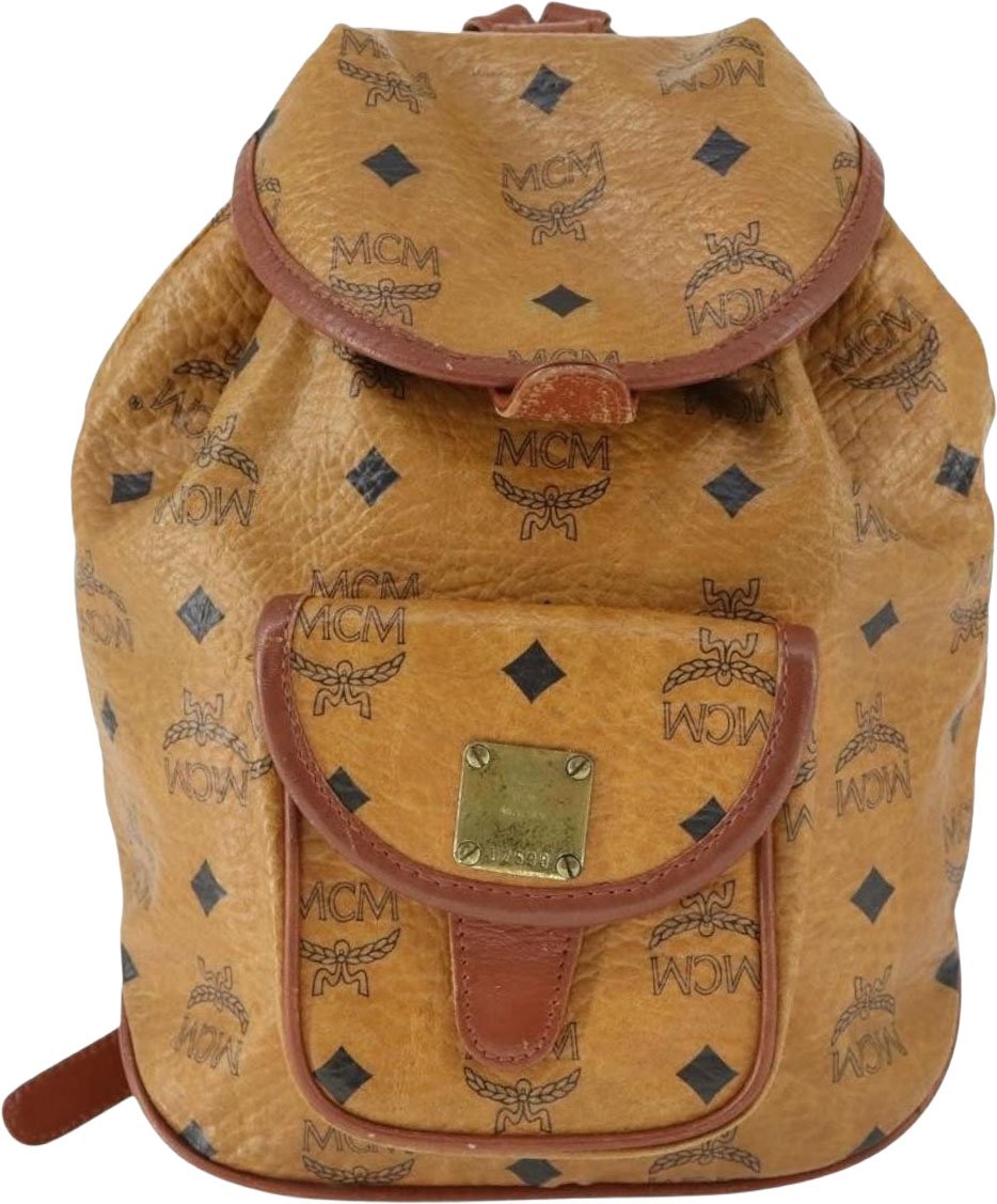 MCM MCM Vintage Vicetos Backpack PVC Leather Bruin