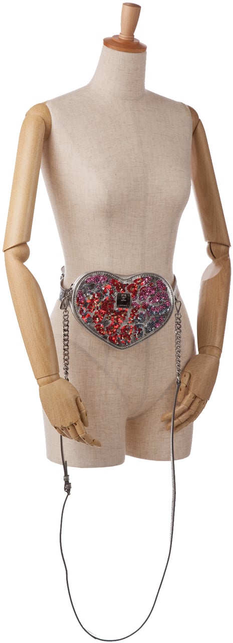 MCM Paticia Leopard Sparkle Satchel Zilver