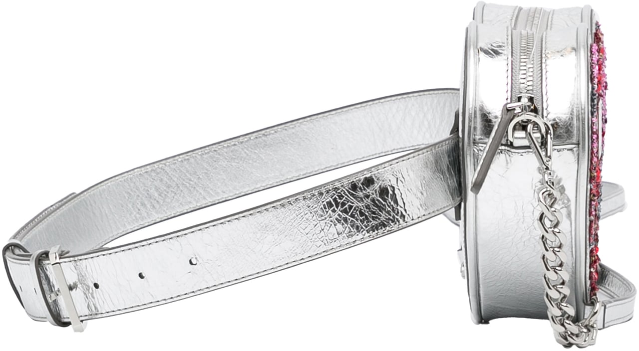 MCM Paticia Leopard Sparkle Satchel Zilver