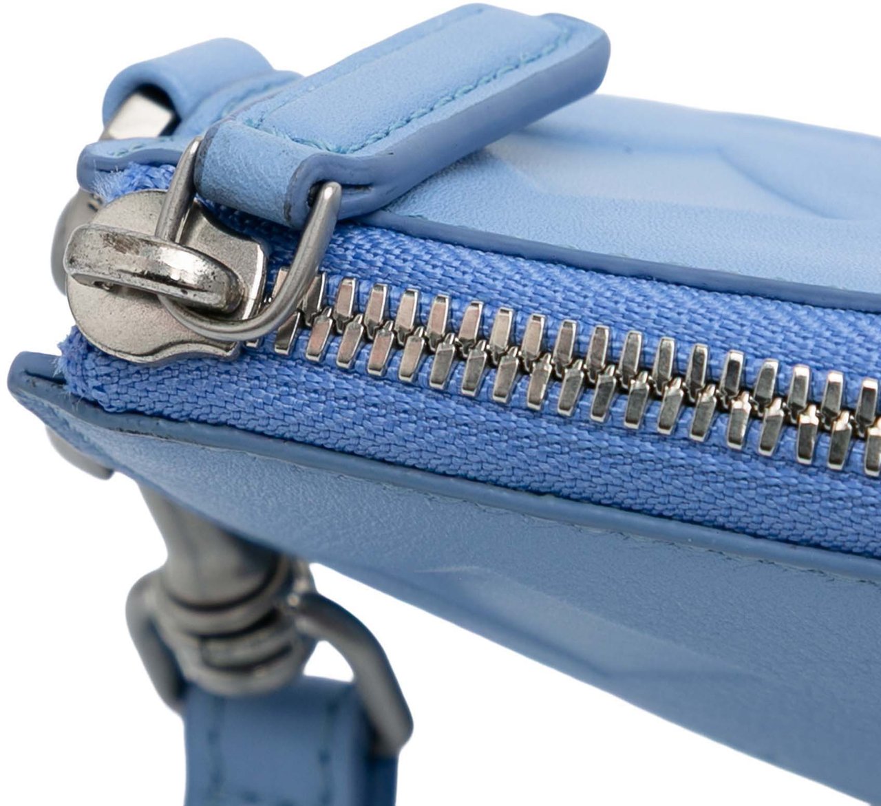 MCM Leather Aren Zip Pouch Blauw