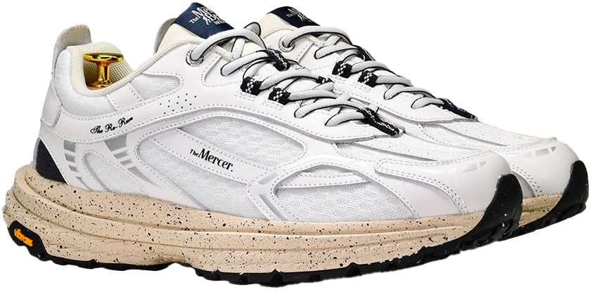 Mercer Amsterdam baskets mercer re run vibram maille recycles blanc homme Beige