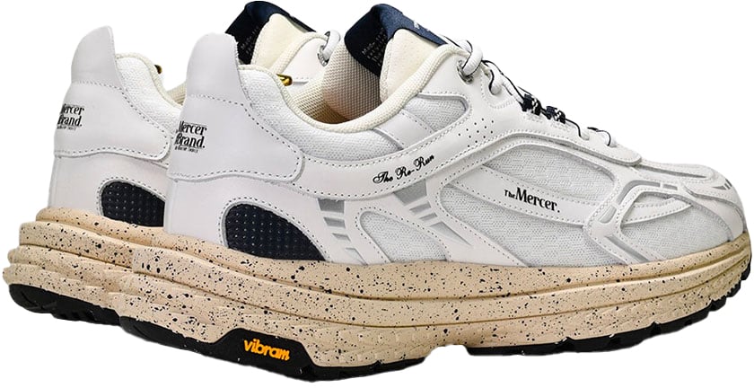 Mercer Amsterdam baskets mercer re run vibram maille recycles blanc homme Beige