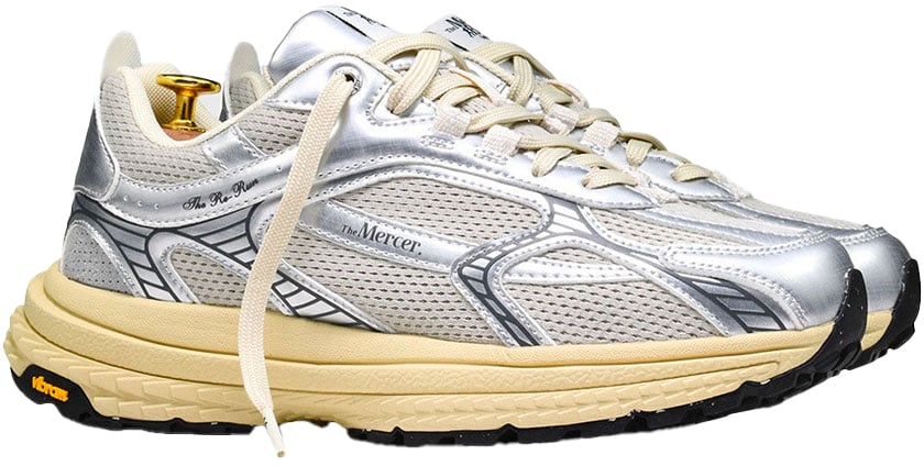 Mercer Amsterdam baskets mercer re run vibram maille recycles silver homme Grijs