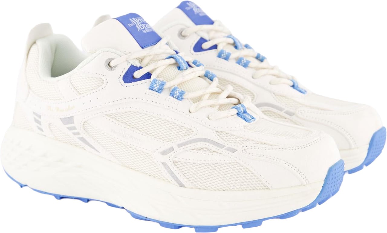 Mercer Amsterdam Dames The Re-Run Max Suede Wit/Blauw Wit