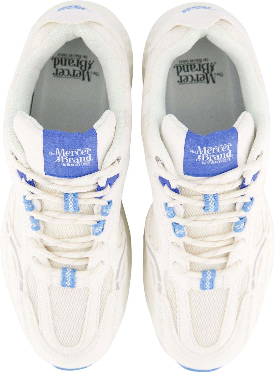 Mercer Amsterdam Dames The Re-Run Max Suede Wit/Blauw Wit