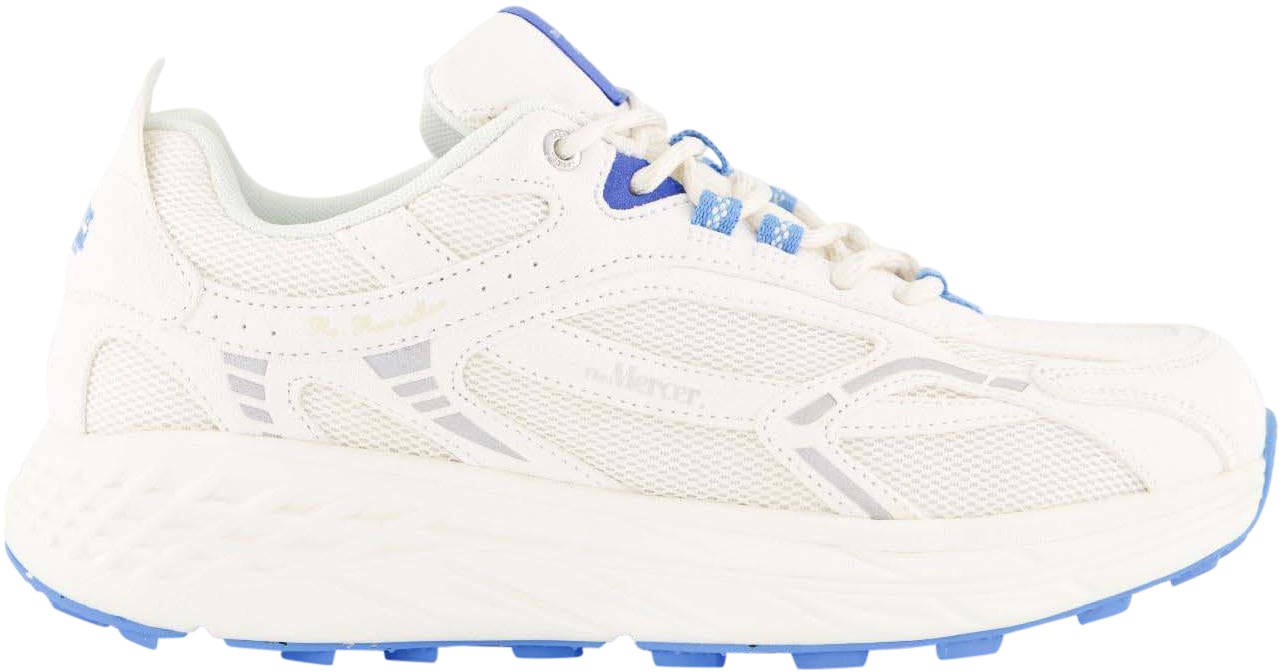 Mercer Amsterdam Dames The Re-Run Max Suede Wit/Blauw Wit