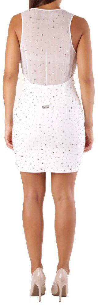 Met Met White Polyester Cocktail Dress Wit