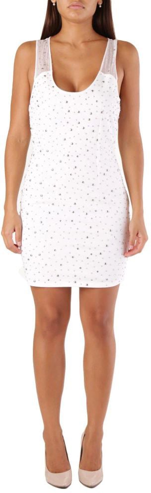 Met Met White Polyester Cocktail Dress Wit