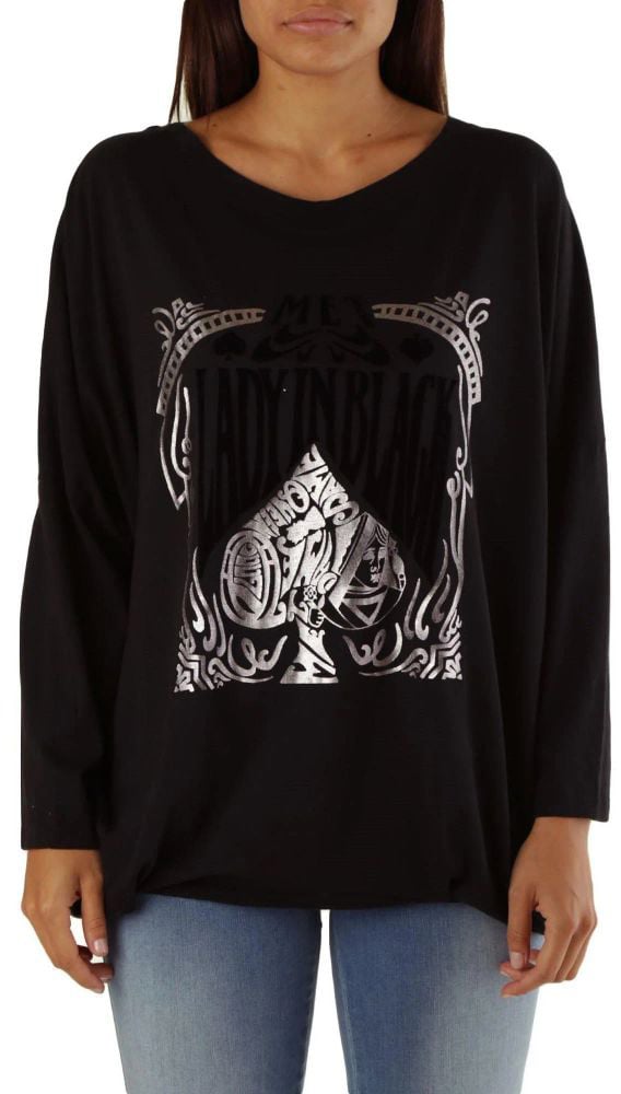 Met Black Viscose Sweatshirt Zwart