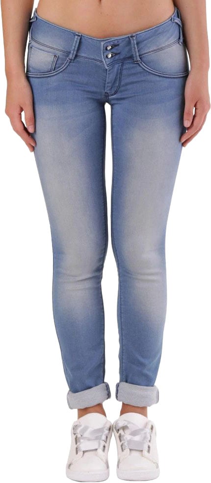 Met Blue Cotton Skinny Jeans Blauw
