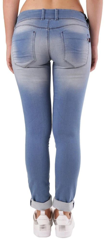 Met Blue Cotton Skinny Jeans Blauw