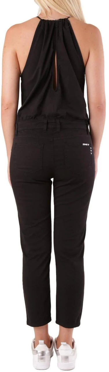 Met Black Cotton Jumpsuit Zwart